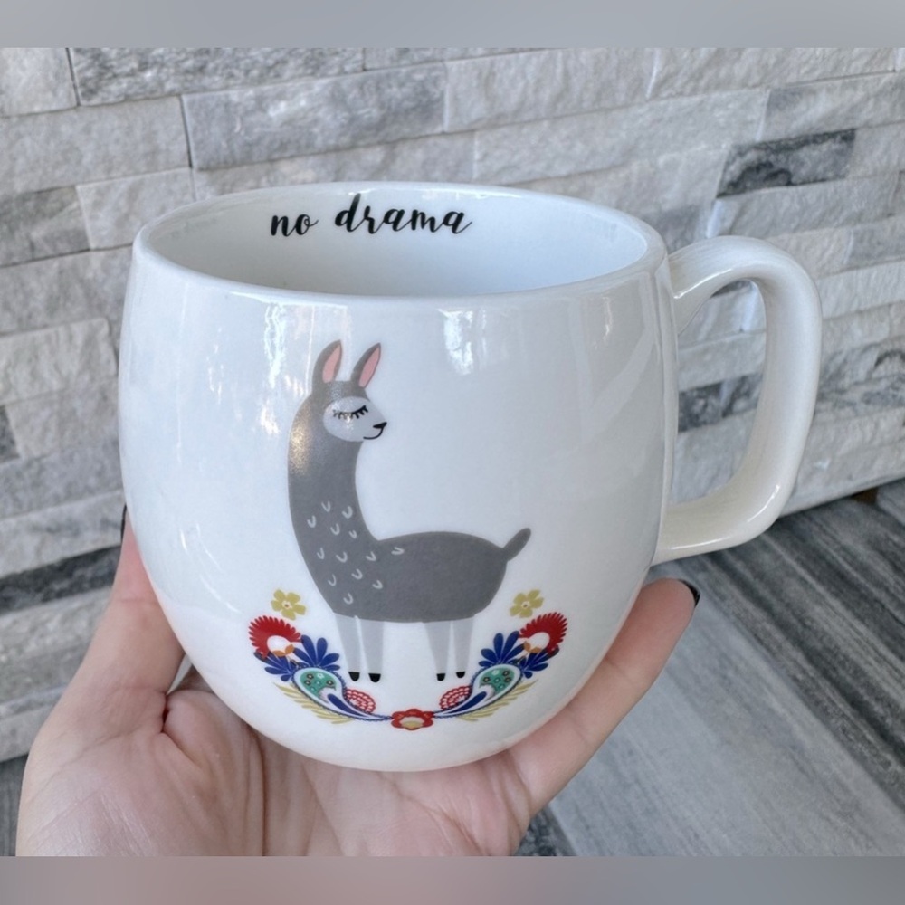 5x$25 Opal House  No Drama Llama Porcelain Mug  Coffee Tea cup 16oz